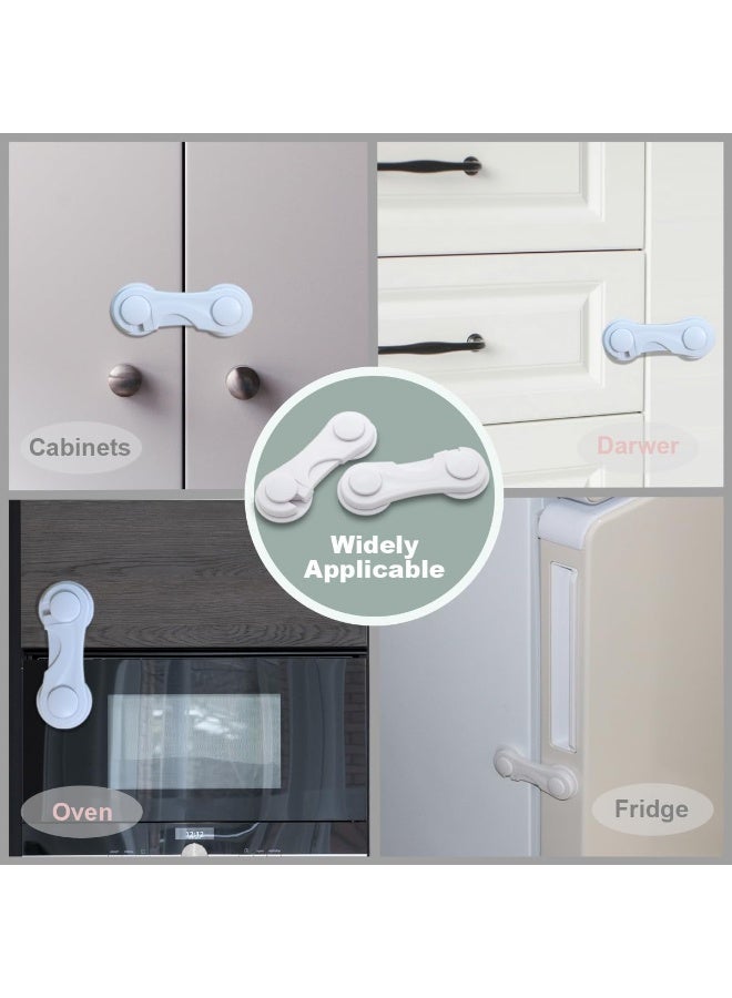 أقفال أمان للأطفال من البلاستيك المقوى لمقاومة الأطفال الصغار، 3 قطع، حماية فعالة للأدراج والخزائن والدواليب والثلاجات والميكروويف، أقفال أمان ضد فتح الأطفال بعنف، حماية الأصابع والأدوات الحادة والمنظفات، تصميم عصري أبيض يناسب جميع الأثاث، تركيبه سهل للبالغين وصعب على الأطفال، أقفال أمان منزلية للأطفال الرضع والمشاة في مرحلة الحبو والمشي، وسيلة حماية أساسية للمنزل لمنع وصول الأطفال إلى المخاطر اليومية، منتجات أمان أطفال عالية الجودة تضمن ترتيب المنزل وسلامة الطفل - Image 3